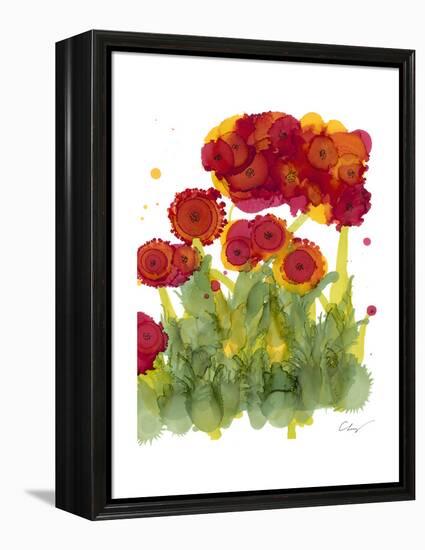 Poppy Whimsy IV-Cheryl Baynes-Framed Stretched Canvas