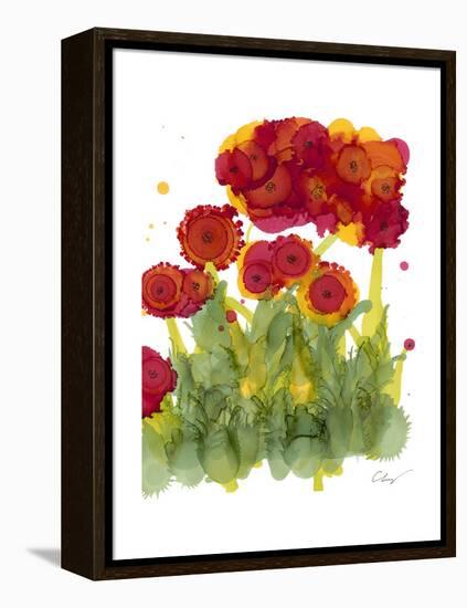 Poppy Whimsy IV-Cheryl Baynes-Framed Stretched Canvas