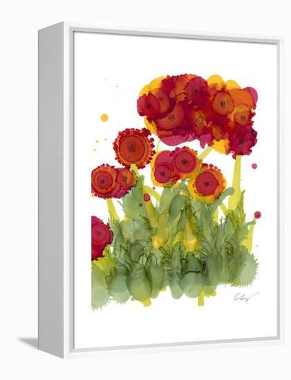 Poppy Whimsy IV-Cheryl Baynes-Framed Stretched Canvas