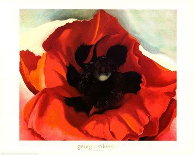 FLORAL ART PRINT Poppy Georgia O/'Keeffe 24x20