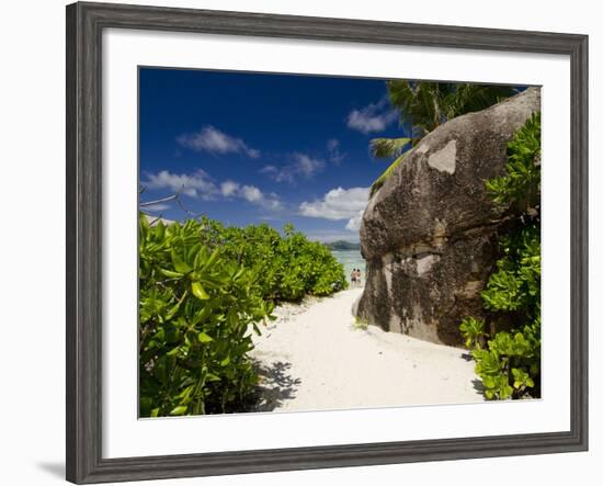 Popular Anse Source D'Agent White Sand Beach, Island of La Digue, Seychelles-Cindy Miller Hopkins-Framed Photographic Print