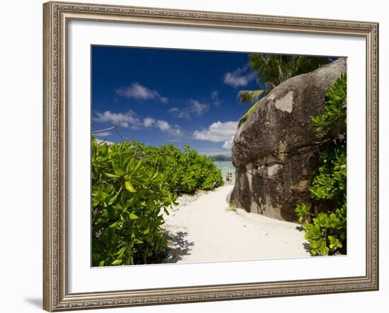 Popular Anse Source D'Agent White Sand Beach, Island of La Digue, Seychelles-Cindy Miller Hopkins-Framed Photographic Print