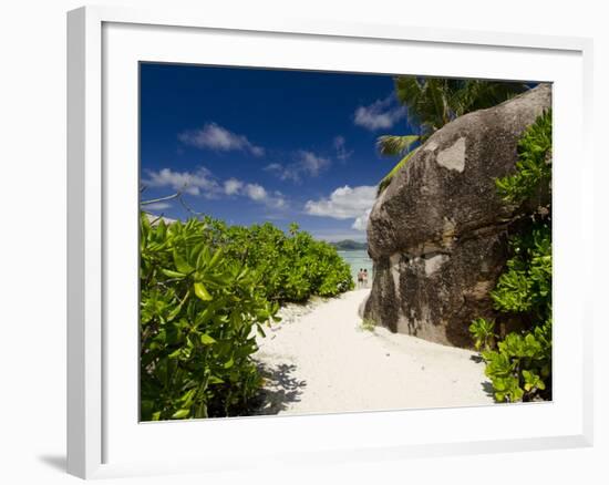 Popular Anse Source D'Agent White Sand Beach, Island of La Digue, Seychelles-Cindy Miller Hopkins-Framed Photographic Print