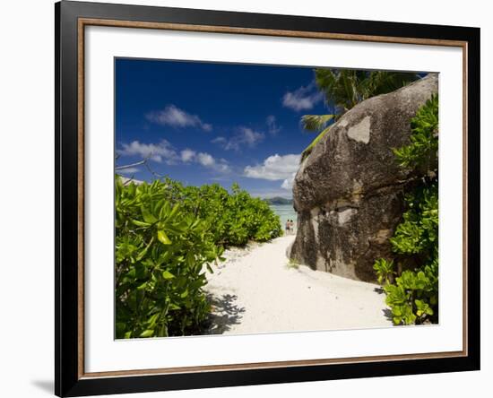 Popular Anse Source D'Agent White Sand Beach, Island of La Digue, Seychelles-Cindy Miller Hopkins-Framed Photographic Print