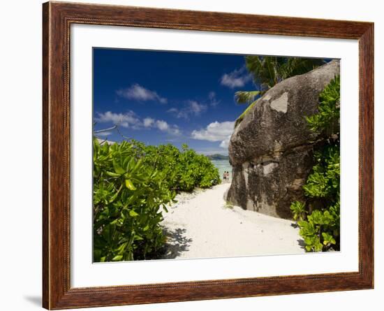 Popular Anse Source D'Agent White Sand Beach, Island of La Digue, Seychelles-Cindy Miller Hopkins-Framed Photographic Print