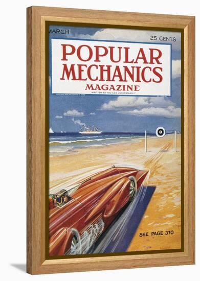 Popular Mechanics, March-null-Framed Stretched Canvas