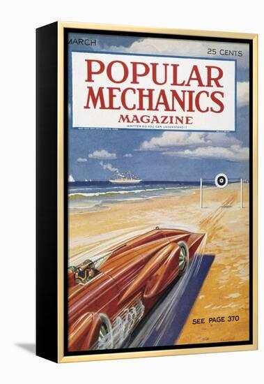 Popular Mechanics, March-null-Framed Stretched Canvas