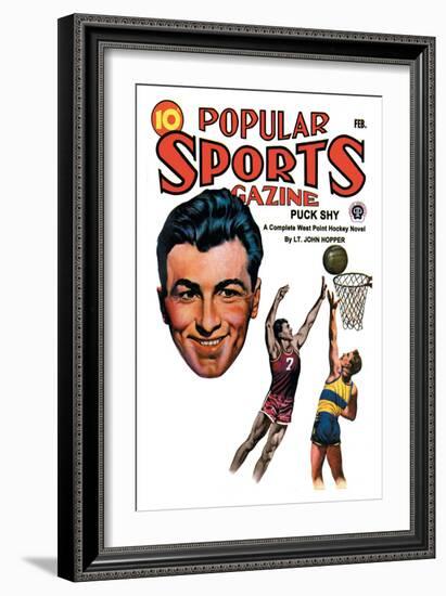 Popular Sports Magazine: Going for the Hoop-null-Framed Art Print