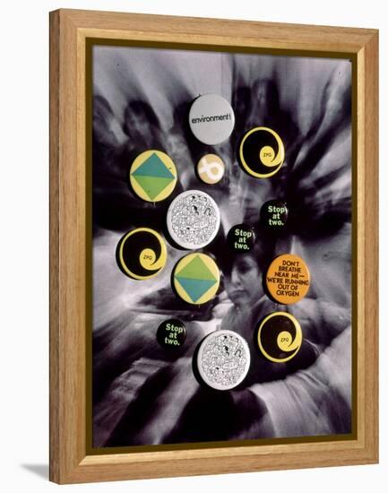 Population Control Buttons from the Zero Population Growth Movement at Ithaca College, NY, 1970-Art Rickerby-Framed Premier Image Canvas