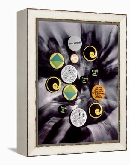 Population Control Buttons from the Zero Population Growth Movement at Ithaca College, NY, 1970-Art Rickerby-Framed Premier Image Canvas