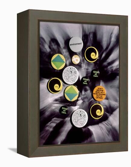 Population Control Buttons from the Zero Population Growth Movement at Ithaca College, NY, 1970-Art Rickerby-Framed Premier Image Canvas
