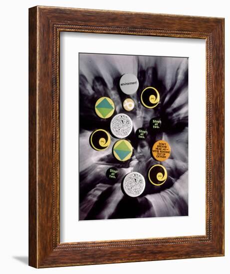 Population Control Buttons from the Zero Population Growth Movement at Ithaca College, NY, 1970-Art Rickerby-Framed Photographic Print