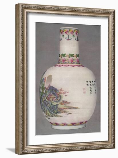 'Porcelain Bottle in the Ku Yueh Hsuan Style. Ch'Ien Long Period, 1736-1796', (1928)-Unknown-Framed Giclee Print