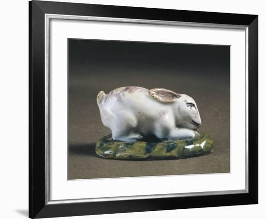 Porcelain Figurine of Rabbit, Delft Porcelain-null-Framed Giclee Print