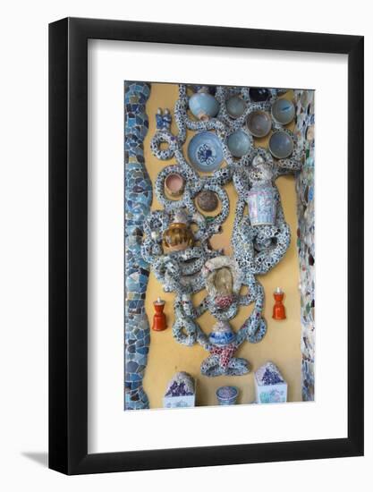 Porcelain House with chinaware cemented and glued onto the building, Tianjin, China-Keren Su-Framed Photographic Print