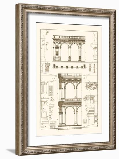 Porch of the Cathedral of Spoleto and Arcade from Palazzo Farnese-J. Buhlmann-Framed Art Print