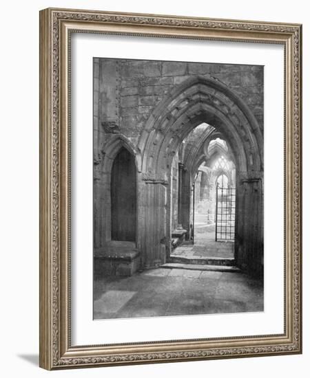 Porch of the Chapter House, Elgin Cathedral, Scotland, 1924-1926-Valentine & Sons-Framed Giclee Print