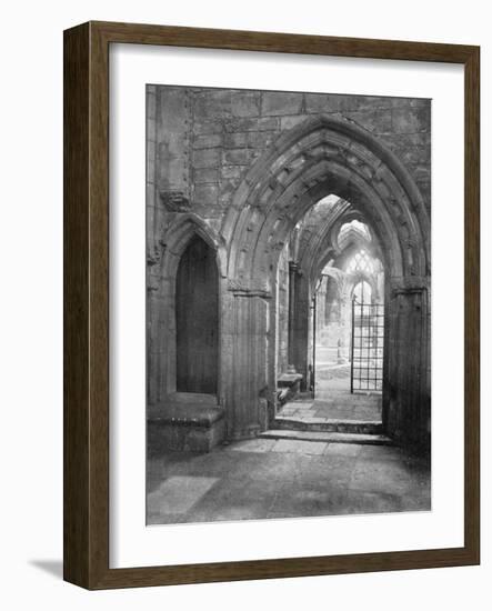 Porch of the Chapter House, Elgin Cathedral, Scotland, 1924-1926-Valentine & Sons-Framed Giclee Print
