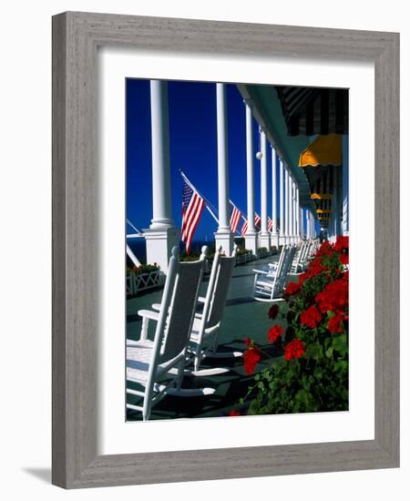 Porch of the Grand Hotel, Mackinac Island, Michigan, USA-null-Framed Photographic Print