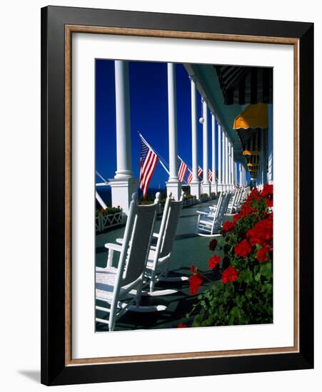 Porch of the Grand Hotel, Mackinac Island, Michigan, USA-null-Framed Photographic Print