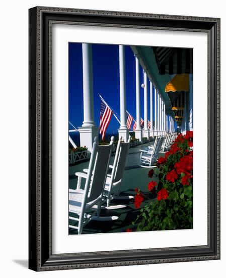 Porch of the Grand Hotel, Mackinac Island, Michigan, USA-null-Framed Photographic Print