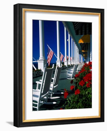 Porch of the Grand Hotel, Mackinac Island, Michigan, USA-null-Framed Photographic Print