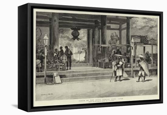 Porch of the Ikuta Temple, Kobe, Japan-Charles Edwin Fripp-Framed Premier Image Canvas