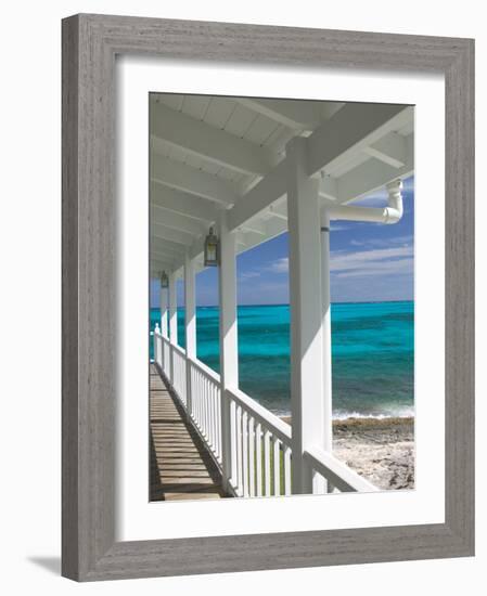 Porch View of the Atlantic Ocean, Loyalist Cays, Abacos, Bahamas-Walter Bibikow-Framed Photographic Print