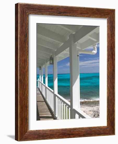 Porch View of the Atlantic Ocean, Loyalist Cays, Abacos, Bahamas-Walter Bibikow-Framed Photographic Print