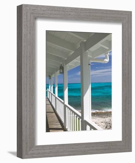 Porch View of the Atlantic Ocean, Loyalist Cays, Abacos, Bahamas-Walter Bibikow-Framed Photographic Print