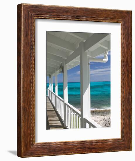 Porch View of the Atlantic Ocean, Loyalist Cays, Abacos, Bahamas-Walter Bibikow-Framed Photographic Print