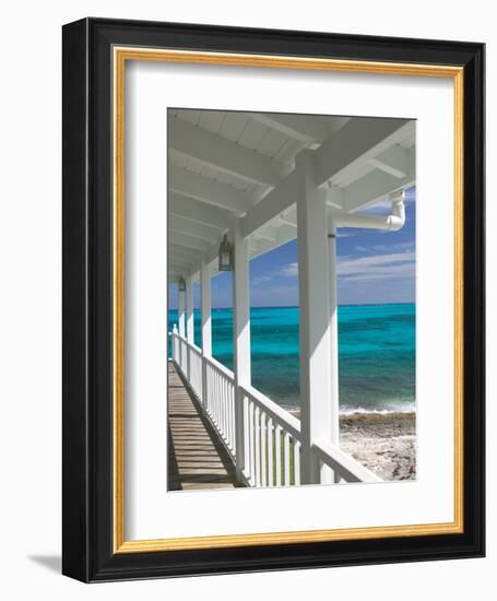 Porch View of the Atlantic Ocean, Loyalist Cays, Abacos, Bahamas-Walter Bibikow-Framed Photographic Print