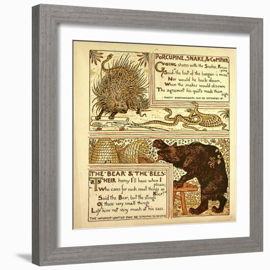 Porcupine Snake and Company the Bear and the Bees-null-Framed Giclee Print