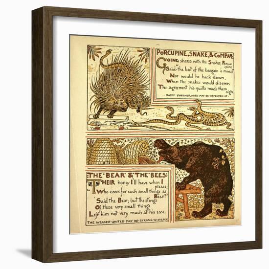 Porcupine Snake and Company the Bear and the Bees-null-Framed Giclee Print