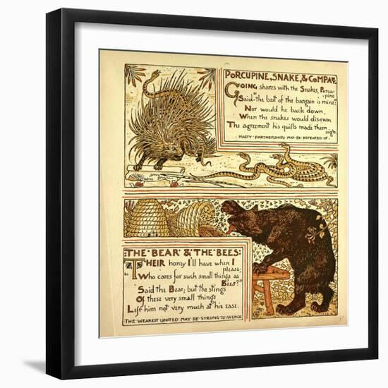 Porcupine Snake and Company the Bear and the Bees-null-Framed Giclee Print