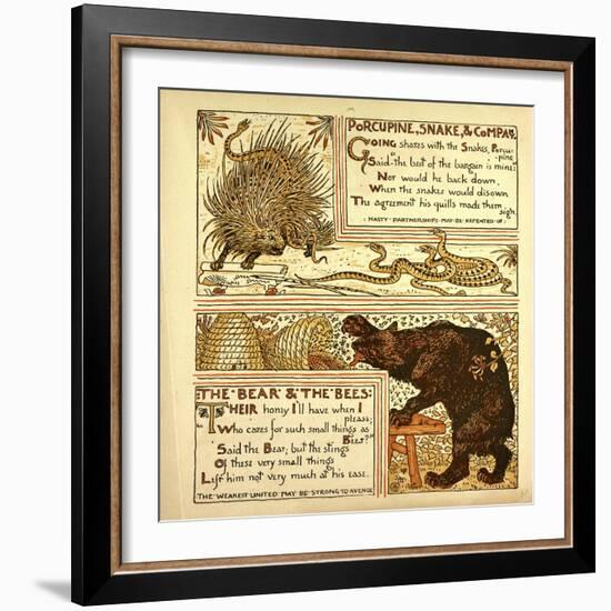 Porcupine Snake and Company the Bear and the Bees-null-Framed Giclee Print