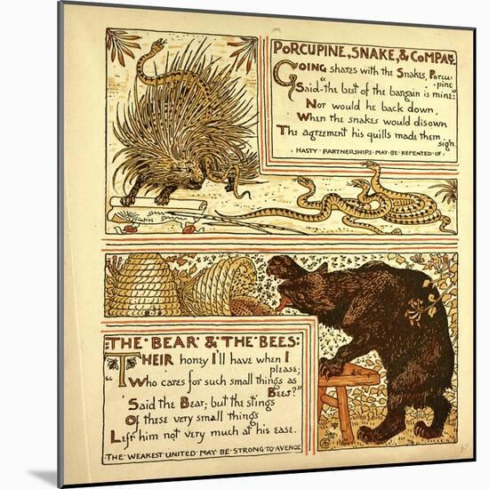 Porcupine Snake and Company the Bear and the Bees-null-Mounted Giclee Print