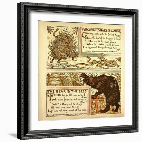 Porcupine Snake and Company the Bear and the Bees-null-Framed Giclee Print