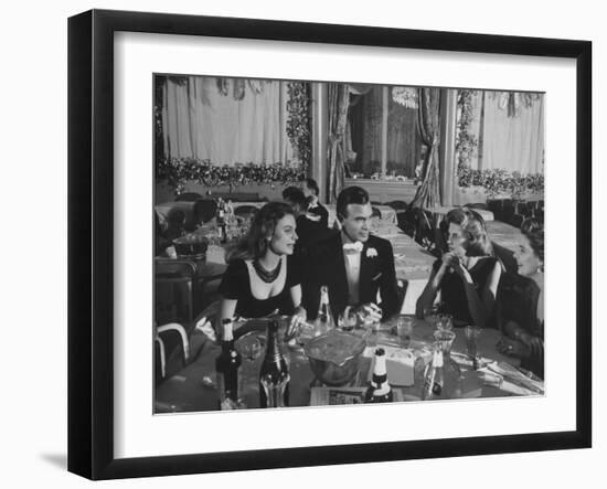 Porfirio Rubirosa and Wife Having Dinner with Friends-Loomis Dean-Framed Photographic Print