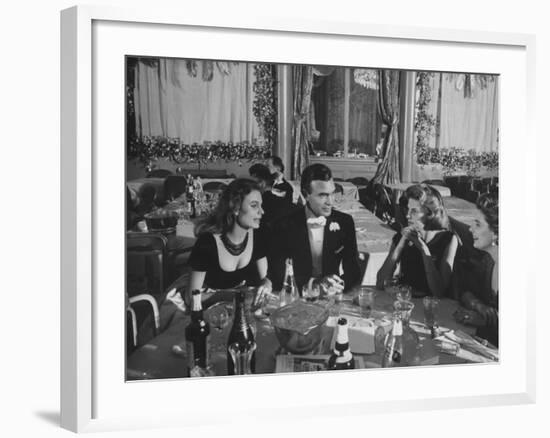 Porfirio Rubirosa and Wife Having Dinner with Friends-Loomis Dean-Framed Photographic Print