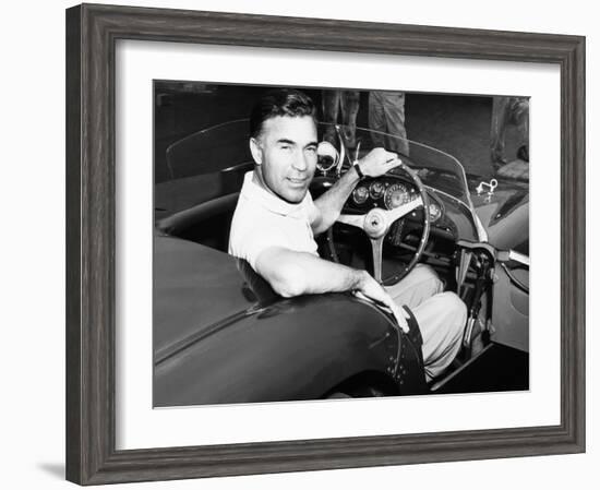 Porfirio Rubirosa at the Wheel of His Italian Race Car, a $17,000 Ferrari Mondial-null-Framed Premium Photographic Print