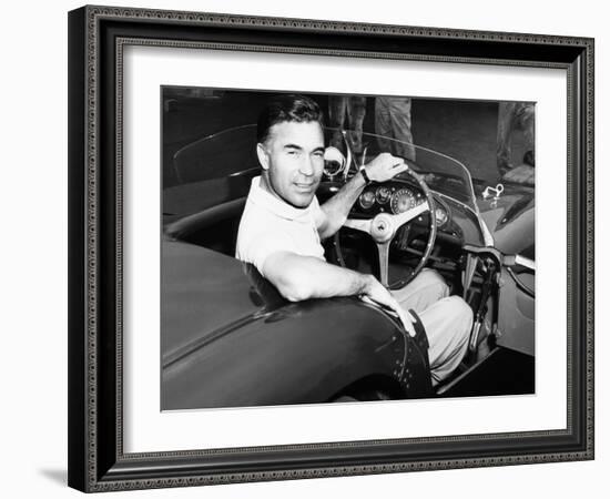 Porfirio Rubirosa at the Wheel of His Italian Race Car, a $17,000 Ferrari Mondial-null-Framed Premium Photographic Print