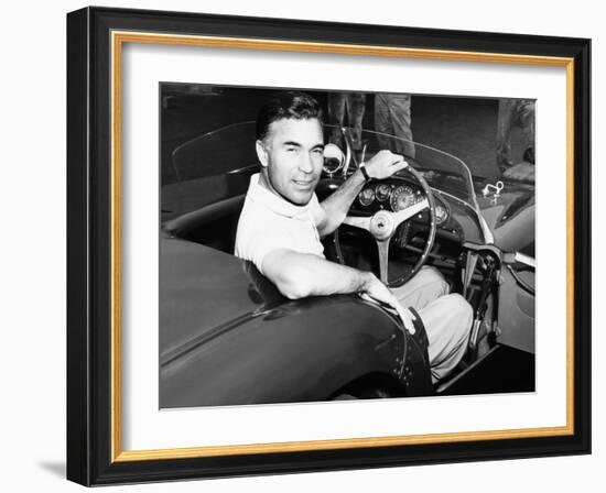 Porfirio Rubirosa at the Wheel of His Italian Race Car, a $17,000 Ferrari Mondial-null-Framed Premium Photographic Print