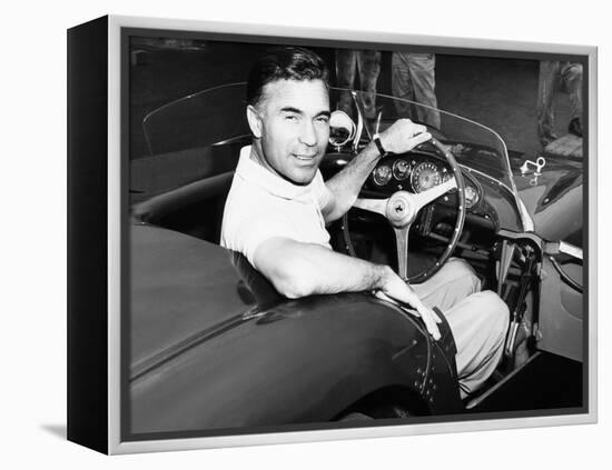 Porfirio Rubirosa at the Wheel of His Italian Race Car, a $17,000 Ferrari Mondial-null-Framed Stretched Canvas