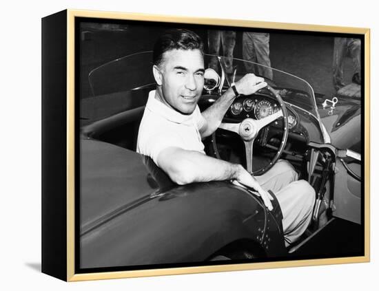 Porfirio Rubirosa at the Wheel of His Italian Race Car, a $17,000 Ferrari Mondial-null-Framed Stretched Canvas