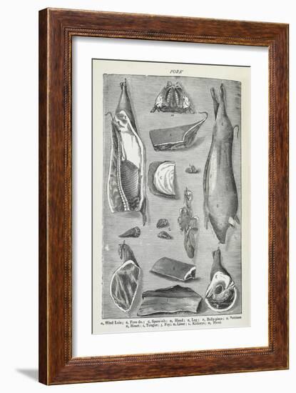 Pork. Various Joints and Cuts Of Pork-Isabella Beeton-Framed Giclee Print