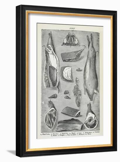 Pork. Various Joints and Cuts Of Pork-Isabella Beeton-Framed Giclee Print
