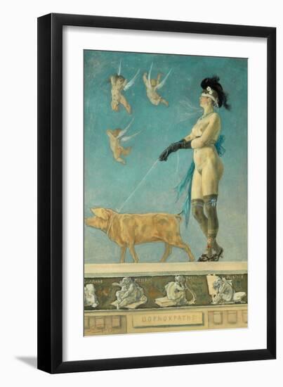 Pornokrates, a picture of woman as eternal temptress and daughter of Eve.-Felicien Rops-Framed Giclee Print