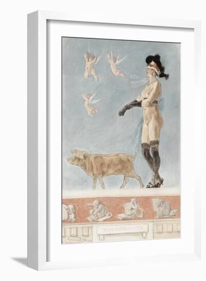 Pornokrates (La Dame Au Cocho)-Félicien Rops-Framed Giclee Print