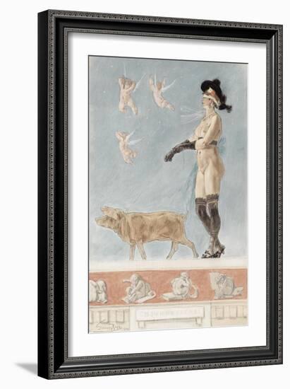 Pornokrates (La Dame Au Cocho)-Félicien Rops-Framed Giclee Print